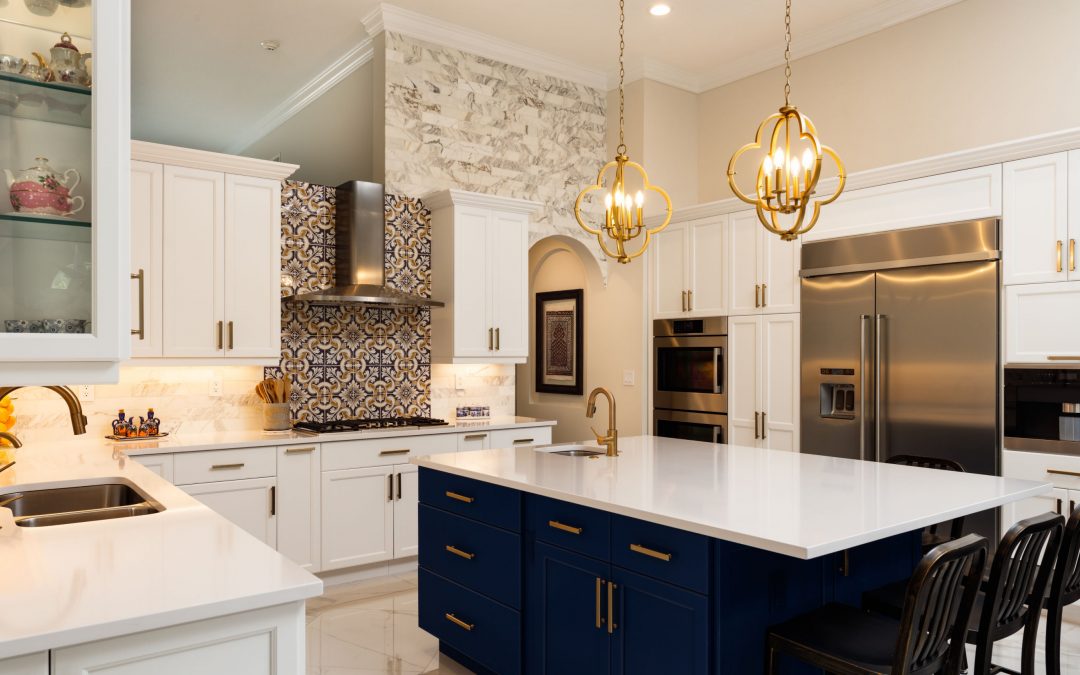 sleek new kitchen in black and white